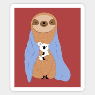 Sloth in a Blanket Sticker